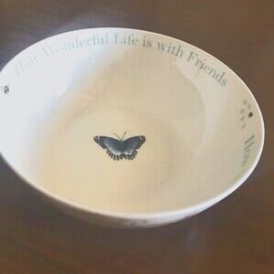 Lenox Butterfly Meadow Large 9" Serving Bowl Wonderful life w/Friends